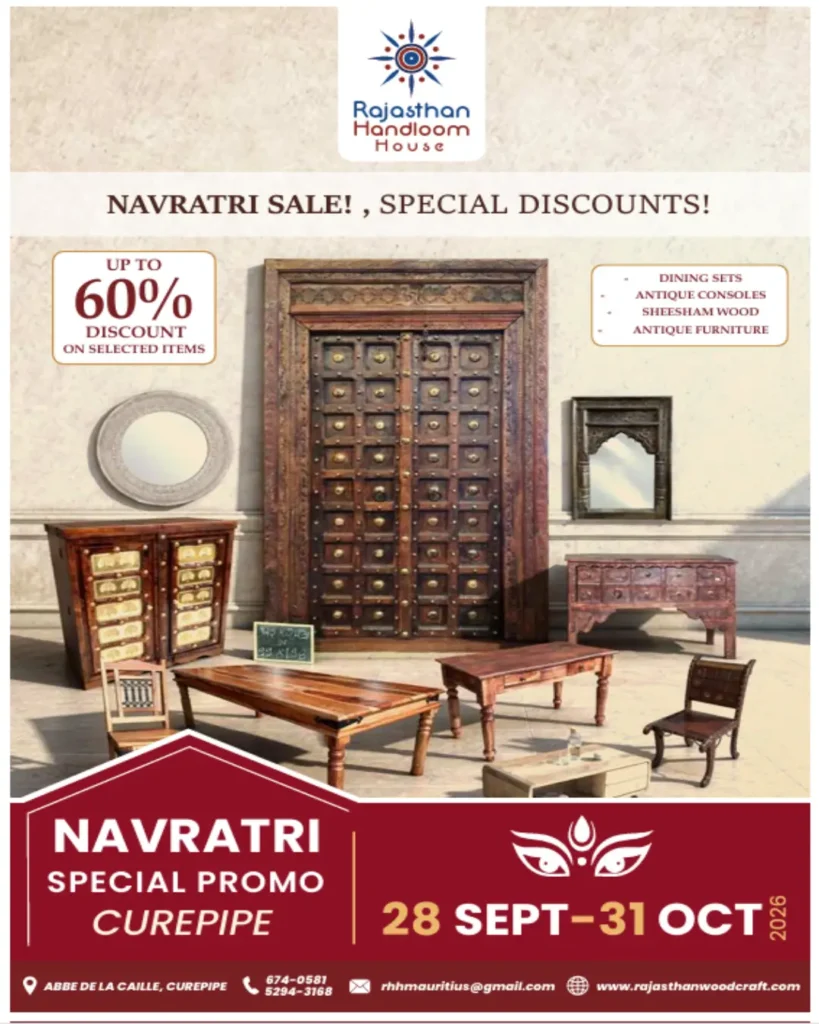 Navratri Special Sale at Rajasthan Handloom House, Curepipe – Up to 60% Off